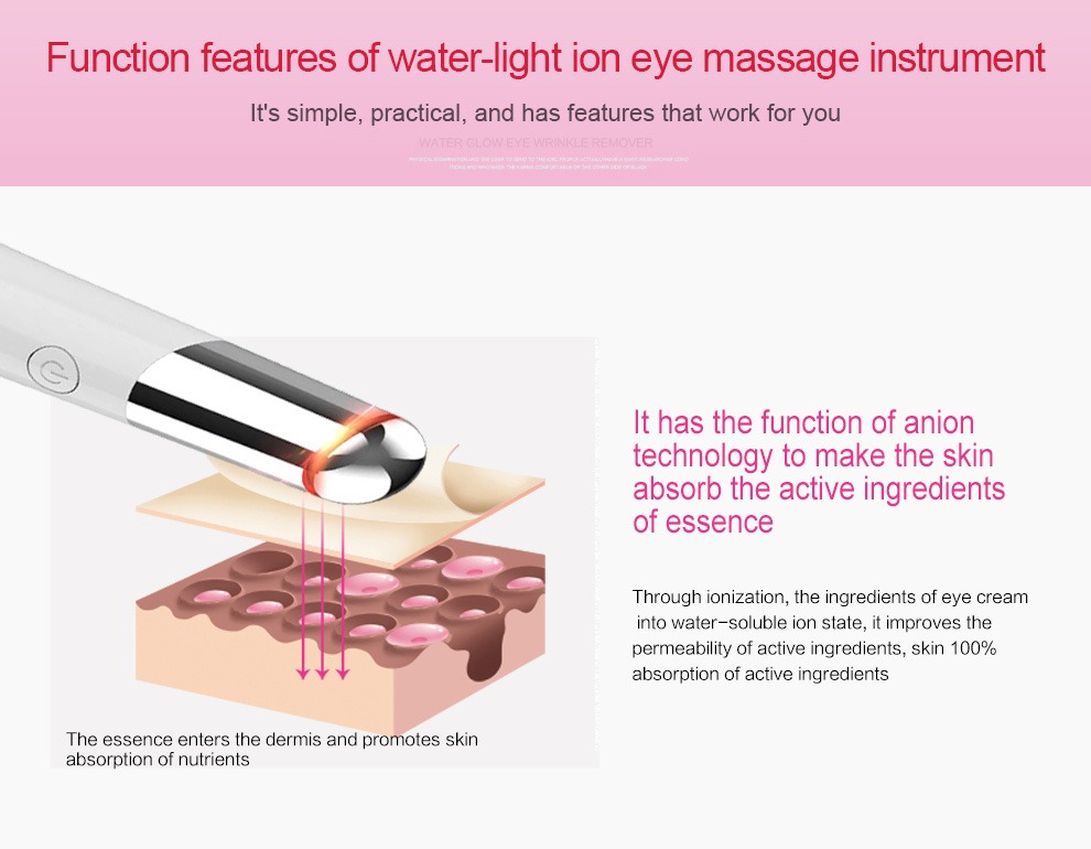 Beauty Eye Massager USB Oppladbar Facial Massager Hudpleieenhet Detaljer