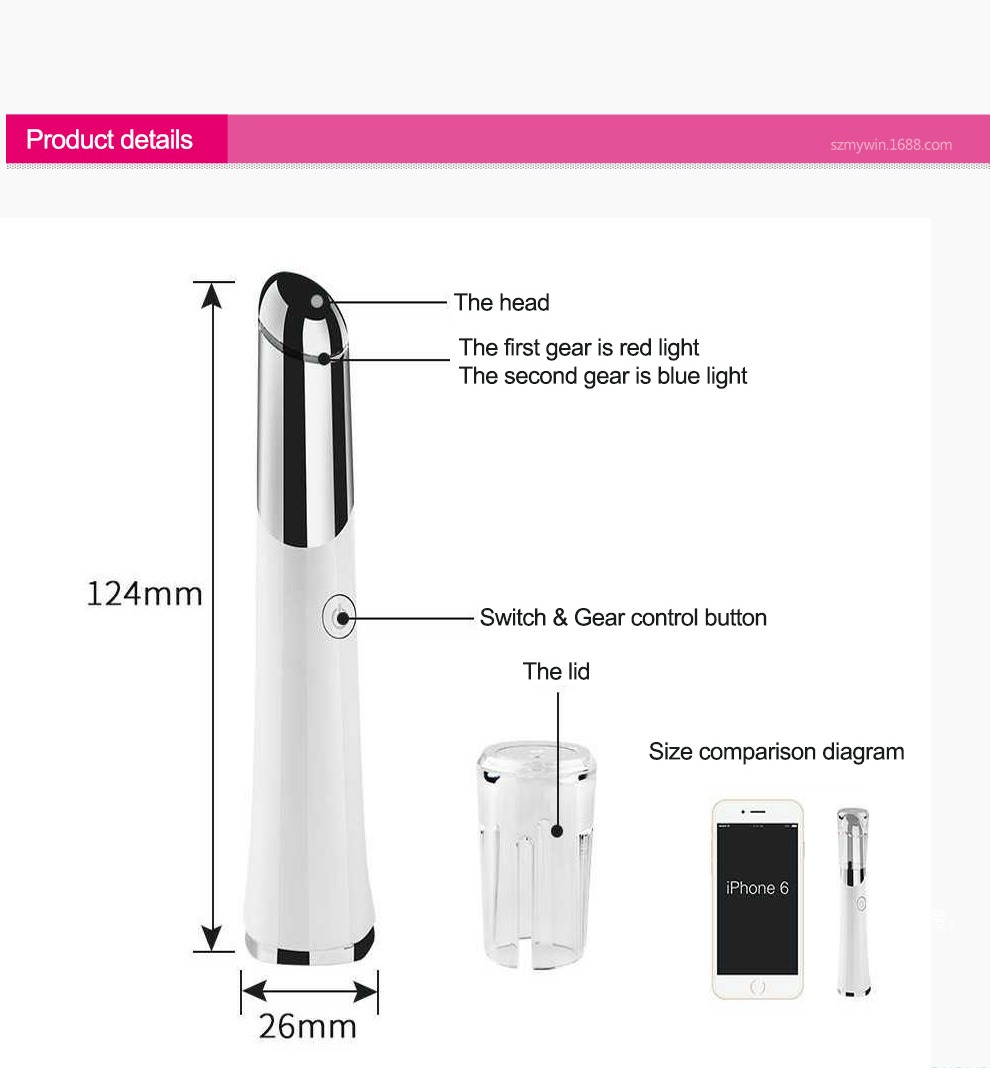 Beauty Eye Massager USB Oppladbar Facial Massager Hudpleieenhet Detaljer